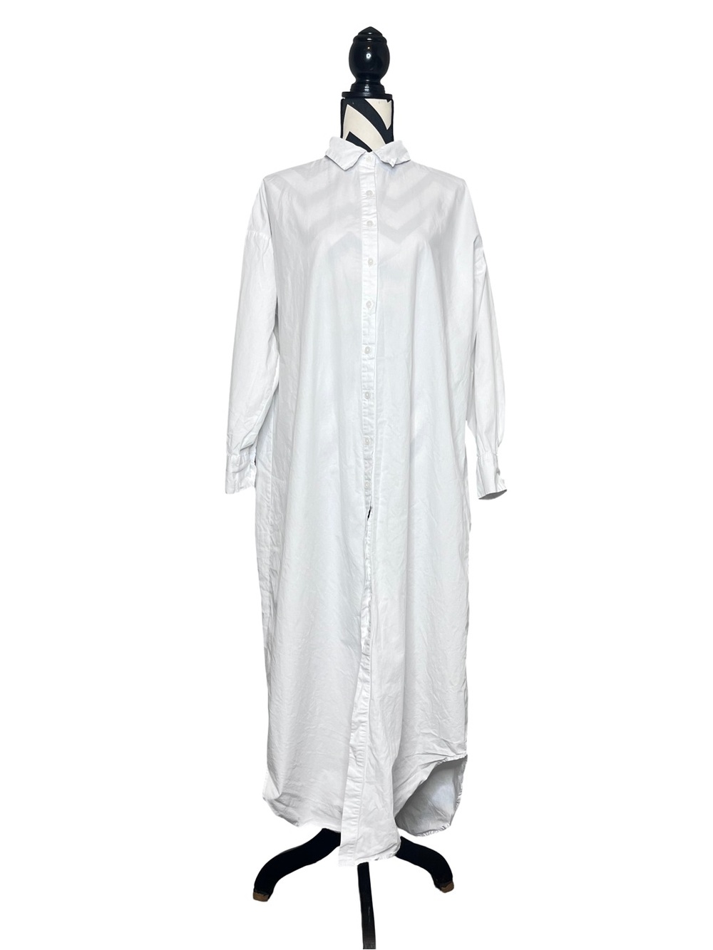 Kosmios Minimalist Contemporary Long-Sleeve Oversized Maxi Shirt Dress Sz M/L
